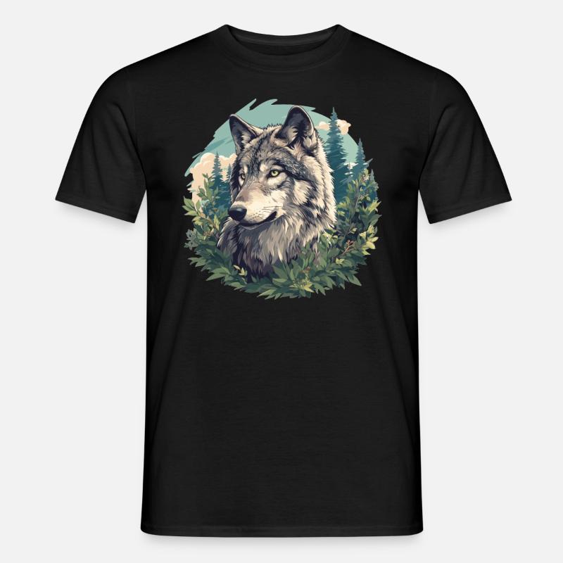 Wölfe Wolf - Männer T-Shirt - Schwarz