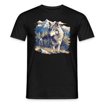 Wolves Wolf - Men's T-Shirt - black - Front - AI Model Male 178 light (178cm)