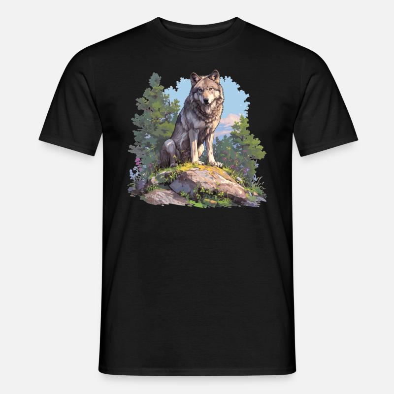 Wölfe Wolf - Männer T-Shirt - Schwarz