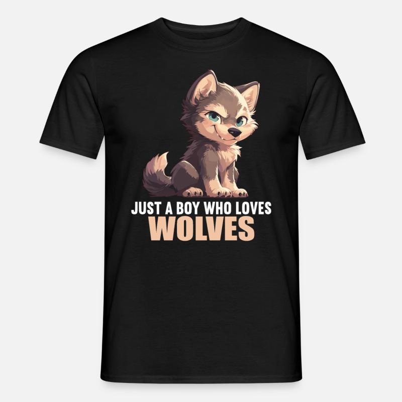 Wölfe Wolf - Männer T-Shirt - Schwarz