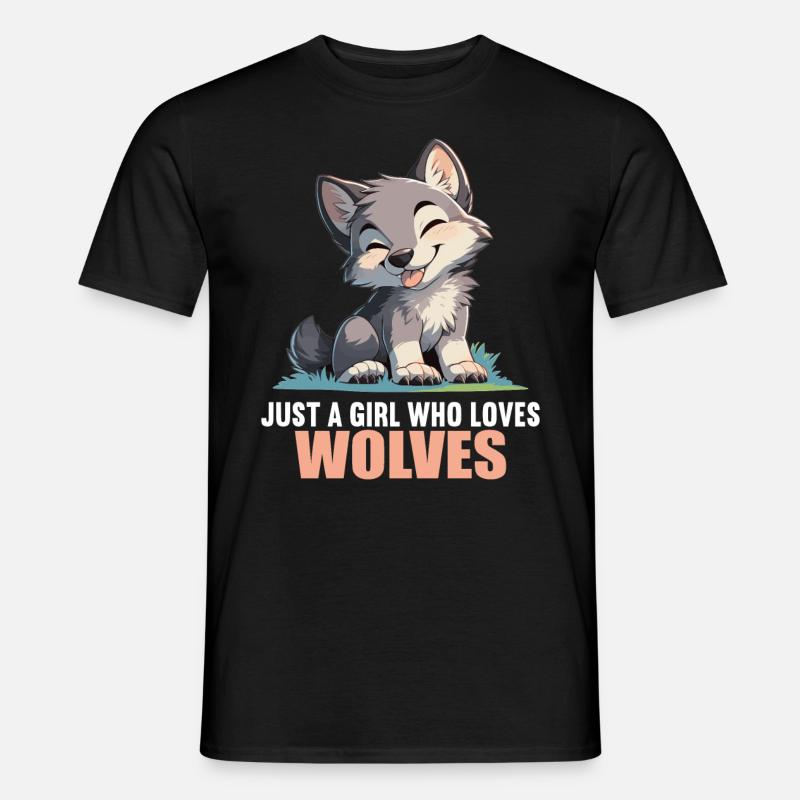 Wölfe Wolf - Männer T-Shirt - Schwarz