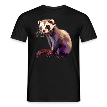 Ferret Frettchen - Men's T-Shirt - black - Front - AI Model Male 178 light (178cm)