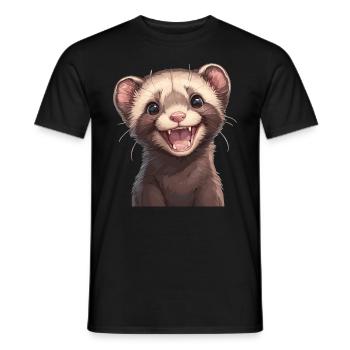 Ferret Frettchen - Men's T-Shirt - black - Front - AI Model Male 178 light (178cm)