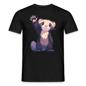 Ferret Frettchen - Men's T-Shirt - black - Front - AI Model Male 178 light (178cm)