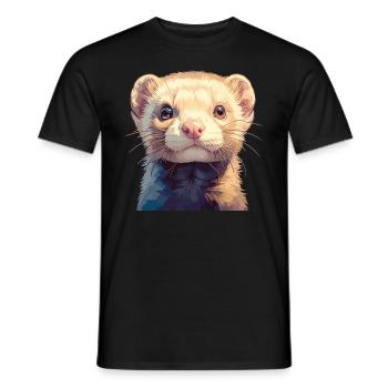 Ferret Frettchen - Men's T-Shirt - black - Front - AI Model Male 178 light (178cm)