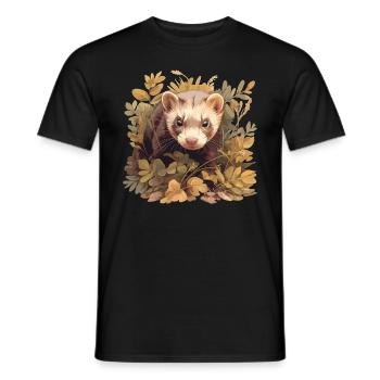 Ferret Frettchen - Men's T-Shirt - black - Front - AI Model Male 178 light (178cm)