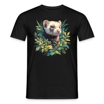 Ferret Frettchen - Men's T-Shirt - black - Front - AI Model Male 178 light (178cm)