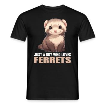 Ferret Frettchen - Men's T-Shirt - black - Front - AI Model Male 178 light (178cm)