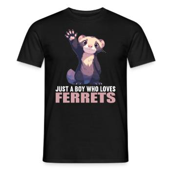 Ferret Frettchen - Men's T-Shirt - black - Front - AI Model Male 178 light (178cm)