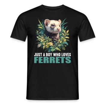 Ferret Frettchen - Men's T-Shirt - black - Front - AI Model Male 178 light (178cm)