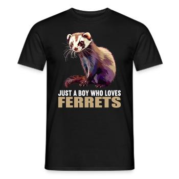 Ferret Frettchen - Men's T-Shirt - black - Front - AI Model Male 178 light (178cm)