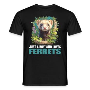 Ferret Frettchen - Men's T-Shirt - black - Front - AI Model Male 178 light (178cm)