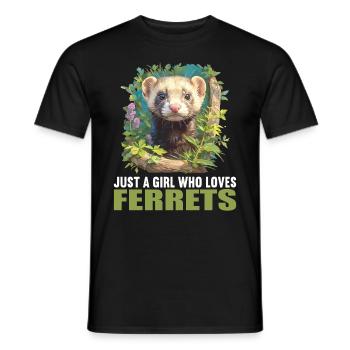 Ferret Frettchen - Men's T-Shirt - black - Front - AI Model Male 178 light (178cm)