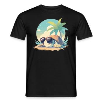Tortue de mer Meeresschildkröten Meeresschildkröte - T-shirt homme - noir - Devant - AI Model Male 178 light (178cm)