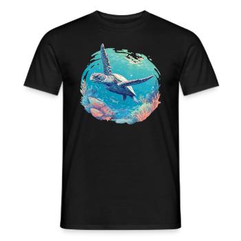 Tortue de mer Meeresschildkröten Meeresschildkröte - T-shirt homme - noir - Devant - AI Model Male 178 light (178cm)