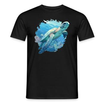 Tortue de mer Meeresschildkröten Meeresschildkröte - T-shirt homme - noir - Devant - AI Model Male 178 light (178cm)