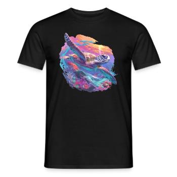 Tortue de mer Meeresschildkröten Meeresschildkröte - T-shirt homme - noir - Devant - AI Model Male 178 light (178cm)