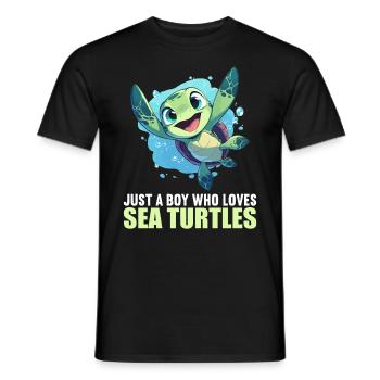 Sea Turtle Meeresschildkröten Meeresschildkröte - Männer T-Shirt - Schwarz - Vorne - AI Model Male 178 light (178cm)