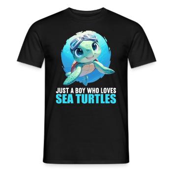 Sea Turtle Meeresschildkröten Meeresschildkröte - Männer T-Shirt - Schwarz - Vorne - AI Model Male 178 light (178cm)