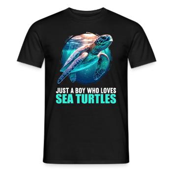 Sea Turtle Meeresschildkröten Meeresschildkröte - Männer T-Shirt - Schwarz - Vorne - AI Model Male 178 light (178cm)