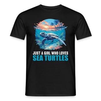 Sea Turtle Meeresschildkröten Meeresschildkröte - Männer T-Shirt - Schwarz - Vorne - AI Model Male 178 light (178cm)