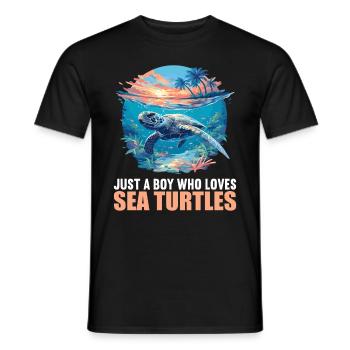 Sea Turtle Meeresschildkröten Meeresschildkröte - Männer T-Shirt - Schwarz - Vorne - AI Model Male 178 light (178cm)