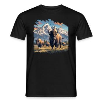 Bisons Bison - Men's T-Shirt - black - Front - AI Model Male 178 light (178cm)