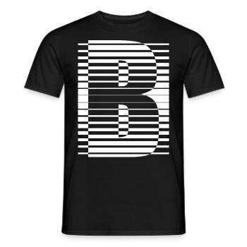 LETTER B - Men's T-Shirt - black - Front - AI Model Male 178 light (178cm)