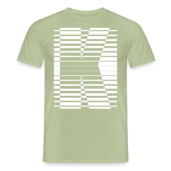 LETTER K - Men's T-Shirt - sage - Front - AI Model Male 178 light (178cm)