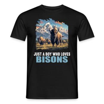 Bisons Bison - Men's T-Shirt - black - Front - AI Model Male 178 light (178cm)