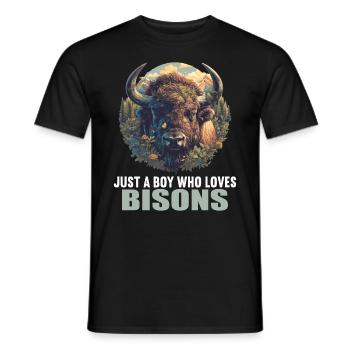 Bisons Bison - Men's T-Shirt - black - Front - AI Model Male 178 light (178cm)