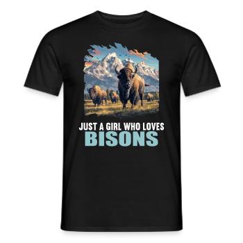 Bisons Bison - Men's T-Shirt - black - Front - AI Model Male 178 light (178cm)