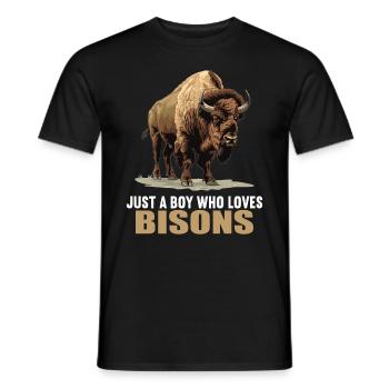 Bisons Bison - Men's T-Shirt - black - Front - AI Model Male 178 light (178cm)