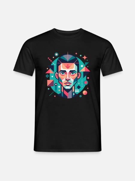 Geometric Face Portrait - Men's T-Shirt - black