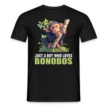 Bonobos Bonobo - Men's T-Shirt - black - Front - AI Model Male 178 light (178cm)