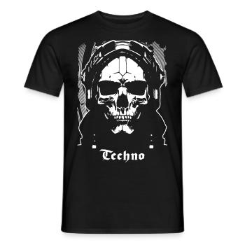 Techno - Men's T-Shirt - black - Front - AI Model Male 178 light (178cm)
