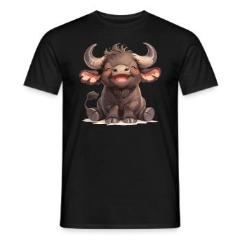 Buffalos Buffalo Büffel - Men's T-Shirt - black - Front - AI Model Male 178 light (178cm)