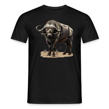 Buffalos Buffalo Büffel - Men's T-Shirt - black - Front - AI Model Male 178 light (178cm)