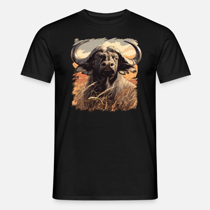 Buffalos Buffalo Büffel - Männer T-Shirt - Schwarz