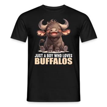 Buffalos Buffalo Büffel - Men's T-Shirt - black - Front - AI Model Male 178 light (178cm)