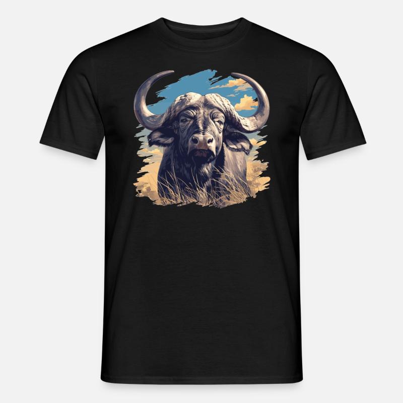 Buffalos Buffalo Büffel - Männer T-Shirt - Schwarz