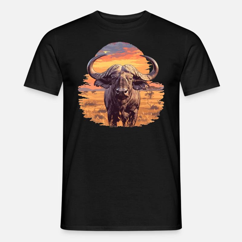 Buffalos Buffalo Büffel - Männer T-Shirt - Schwarz