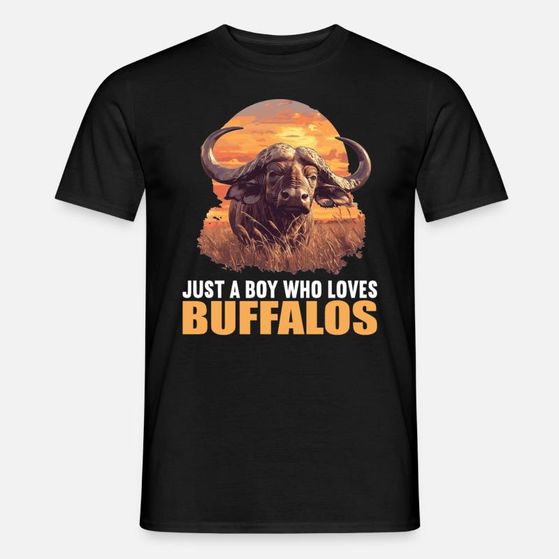 Buffalos Buffalo Büffel - Männer T-Shirt - Schwarz