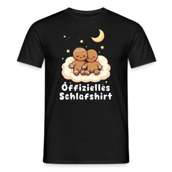 offizielles schlafshirt pärchen Lebkuchenmann-Kuch - Männer T-Shirt - Schwarz - Vorne - AI Model Male 178 light (178cm)