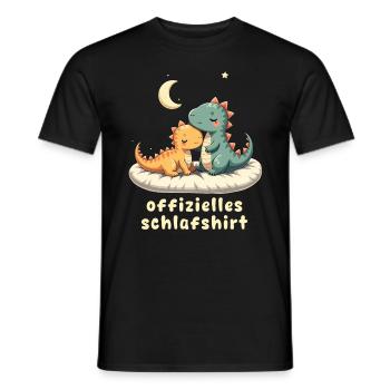offizielles schlafshirt pärchen T-Rex - Männer T-Shirt - Schwarz - Vorne - AI Model Male 178 light (178cm)