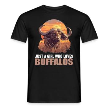 Buffalos Buffalo Büffel - Men's T-Shirt - black - Front - AI Model Male 178 light (178cm)