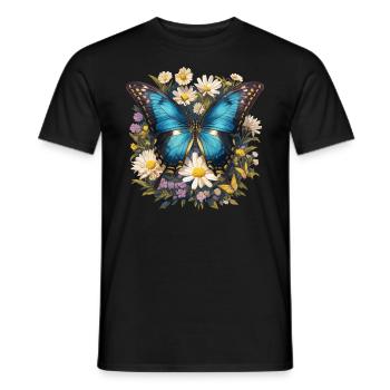 Butterfly Butterflies Butterfly - Men's T-Shirt - black - Front - AI Model Male 178 light (178cm)