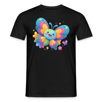 Butterfly Butterflies Butterfly - Men's T-Shirt - black - Front - AI Model Male 178 light (178cm)