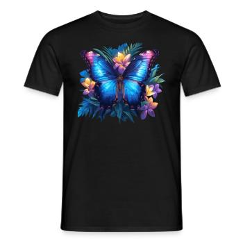 Butterfly Butterflies Butterfly - Men's T-Shirt - black - Front - AI Model Male 178 light (178cm)