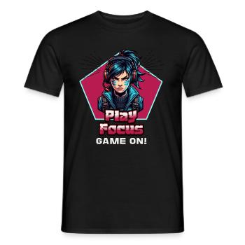 Zocker Frau Spiele fokusiert Gaming Girl - Männer T-Shirt - Schwarz - Vorne - AI Model Male 178 light (178cm)